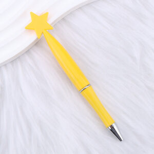 Black 1.0mm ballpoint pen / Five-pointed star solid yellow