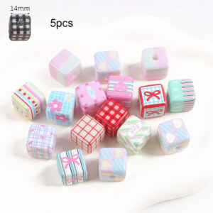 11 # 5 square pink painted / Sold by pack 5 pieces/pack