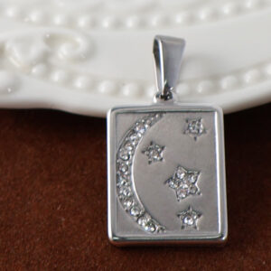 NK09-square diamond moon stars-steel color