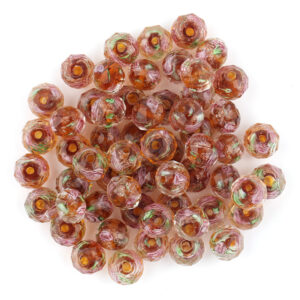 Brown / The diameter is about 10mm, the thickness is about 7.6mm, and the aperture is about 1.8mm.