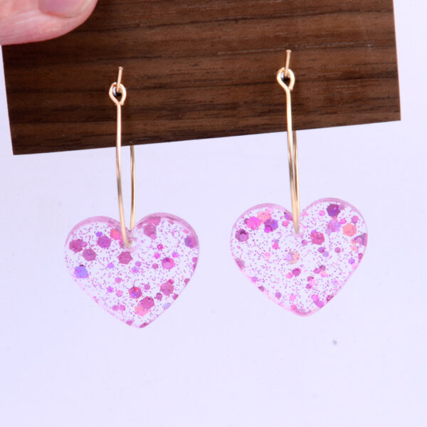 Wholesale Acrylic Sequin Heart Valentine's Day Earrings