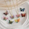 Wholesale Colored resin butterfly titanium steel locking chain