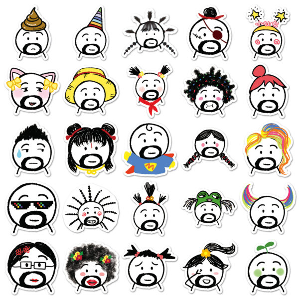 Wholesale 50 funny expression bag stickers funny fun creative colorful stickers OLY Exclusive