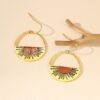 Wholesale Western style geometric semi-circular two-color sun earrings