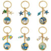 Wholesale Ocean Sea Star Beach Coconut Tree Conch Turtle Metal Keychain