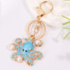 Wholesale Cute pearl inlaid octopus inlaid rhinestone Metal Keychain