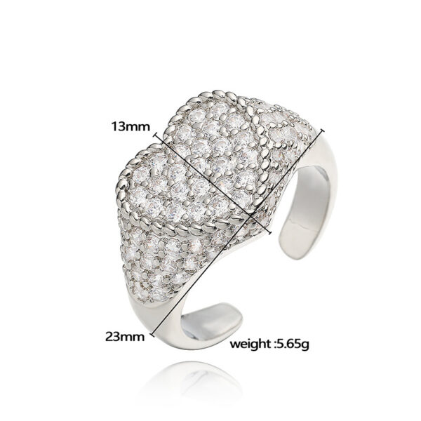 Wholesale Colored Diamond Ring Heart Opening Adjustable Ring