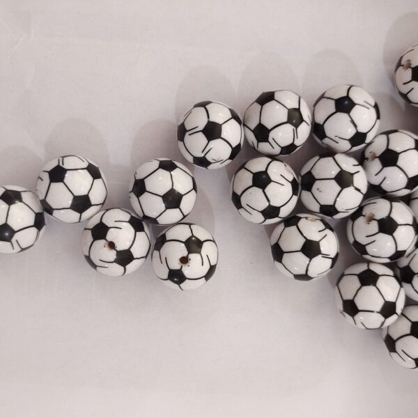 Wholesale 5pcs 20MM Football Printed Beads