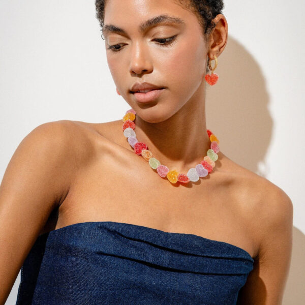 Wholesale Colorful heart-shaped cute candy necklace