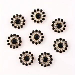Black / 14mm three-layer sunflower (glass diamond)