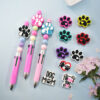 Wholesale Random 100pcs cute colorful dog paw focal beads