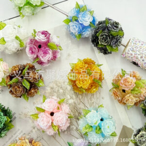Wholesale Heavy-duty colorful ceramic clay rose flower ball beads