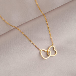 Gold love interlocking necklace