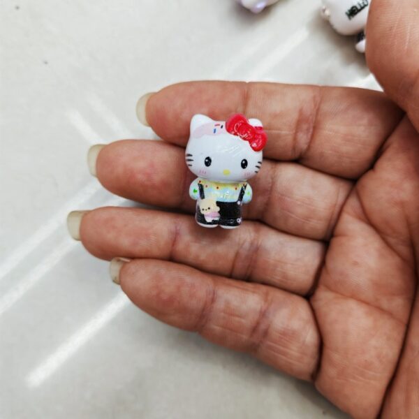Wholesale 10pcs painted overalls bow cat Acrylic Beads OLY Exclusive