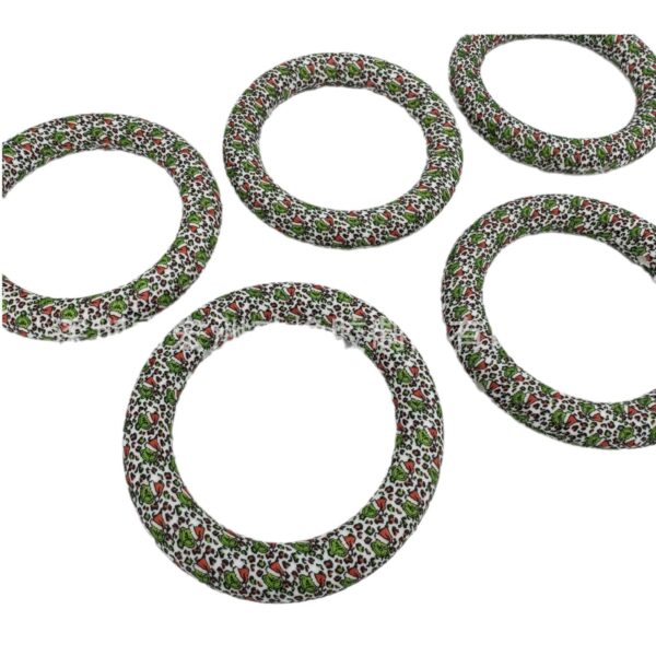 Wholesale 10pcs DIY Printed Ring Silicone Beads