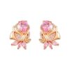 Wholesale Pink Waterdrop Tree Leaf Earrings