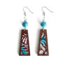 Wholesale Western style turquoise patchwork leopard print earrings