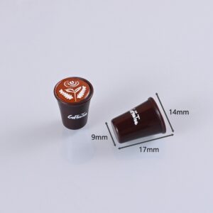 Medium leaves / Black three-dimensional printed coffee cup