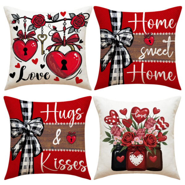 Wholesale Valentine's Day Set Pillowcase Arrangement Heart Bedside Cushion