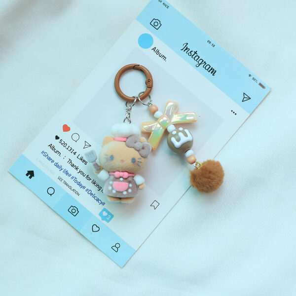 Wholesale Flocked Cute Cat Keychain OLY Exclusive