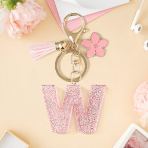 Pink w keychain