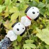 Wholesale Snoopy Puppy Plush Toy Cute Silicone 29mm Adorable Cartoon Through-Hole Beads DIY Phone Chain Keychain Car