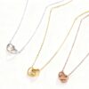 Wholesale Sweet Double Love Stainless Steel Necklace