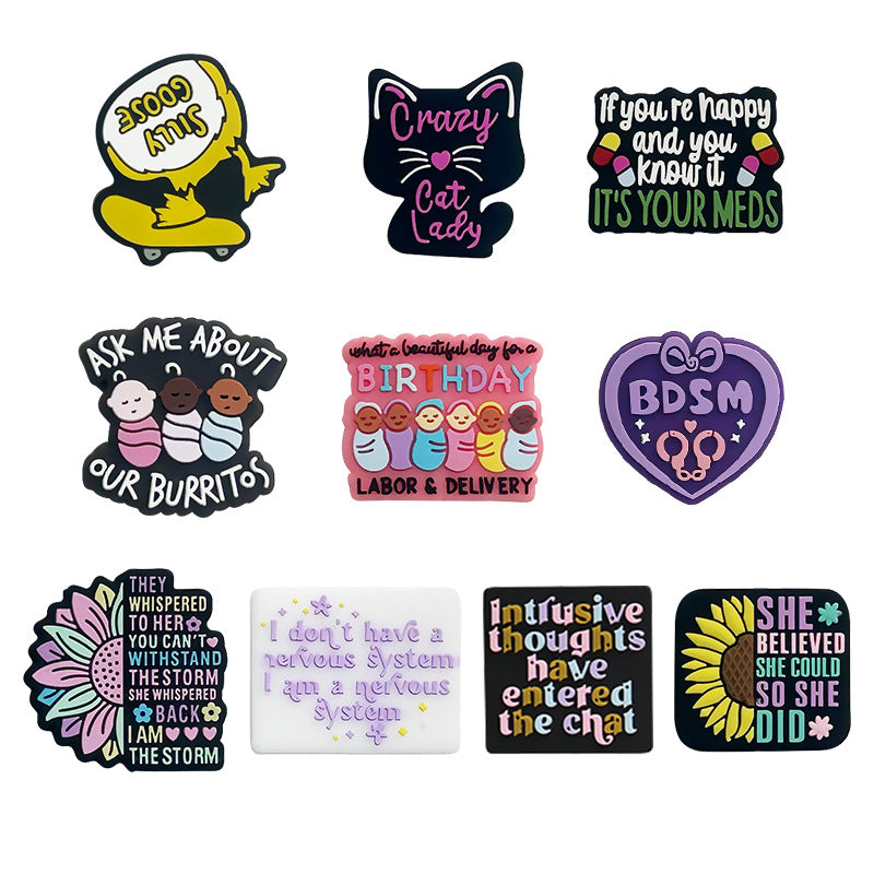 Wholesale Cartoon Animal Letter Aessories DIY Bead Pen Silicone Beads