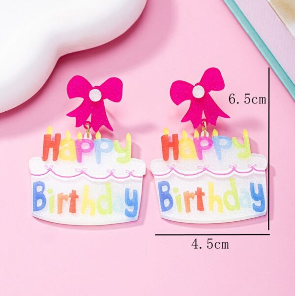 Wholesale Colorful letter cake cute acrylic earrings