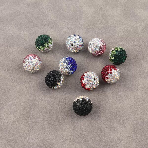 Wholesale 16mm Gypsophila Colorful Gradient Soft Clay Diamond Ball Straight Hole Crystal Beads