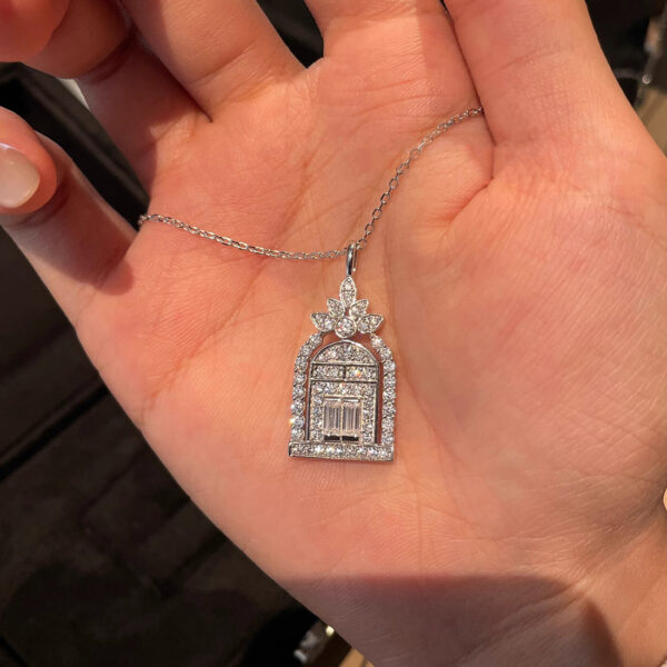 Wholesale The Gate of Happiness Full Diamond Castle Necklace