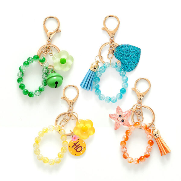 O1CN01fF6aRq1DaIyIMbCvE_2219846820232-0-cib Wholesale Candy colored beaded tassel keychain