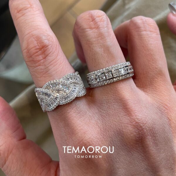 Wholesale Stacking gorgeous diamond arrangement sparkling diamond rings