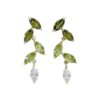 Wholesale Olive Green Gradient Zircon Leaf Earrings
