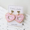 Wholesale Valentine's Day Acrylic Enameled Heart-Shaped Donut Earrings - Sweet, Fun, Vacation Style, Holiday Party Gift Earrings