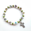 O1CN01fJAz0H1RxZipTvse7_2220646552178-0-cib Wholesale Colorful ceramic hollowed-out cross elastic bracelet