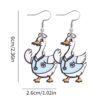 Wholesale Quirky Stethoscope Nurse Goose Wooden Double-sided Earrings