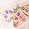 Wholesale Cartoon Printed Easter Egg Oil Earrings Light Luxury Niche Earrings Cute Earrings