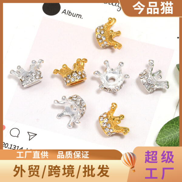 Wholesale 10pcs electroplated 3D crown separated beads