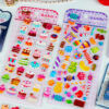 Wholesale Ice Cream Gourmet Dessert Cake Candy Food 3D Bubble Stickers Kidsren Boys and Girls Decorative Stickers