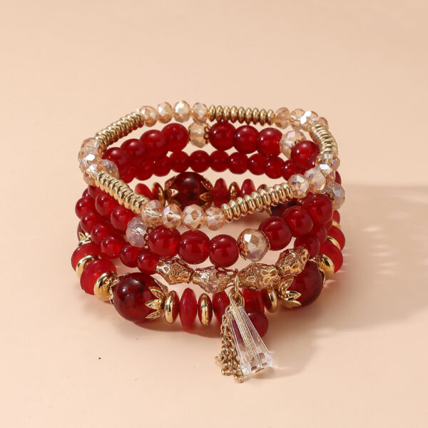 Wholesale Bohemian Crystal Beaded Bracelet suit Colorful Multi-layer Bracelet