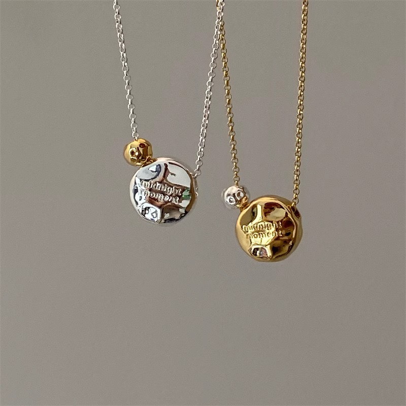 Wholesale Irregular engraved letter sier necklace