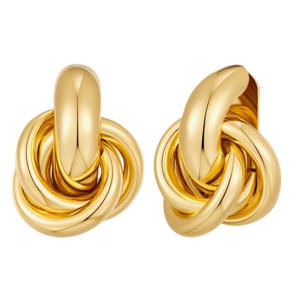 Wholesale Electroplated geometric multi circle earrings