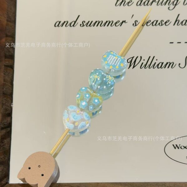 Wholesale 10pcs Fine Flash Printed Love Relief Acrylic Beads