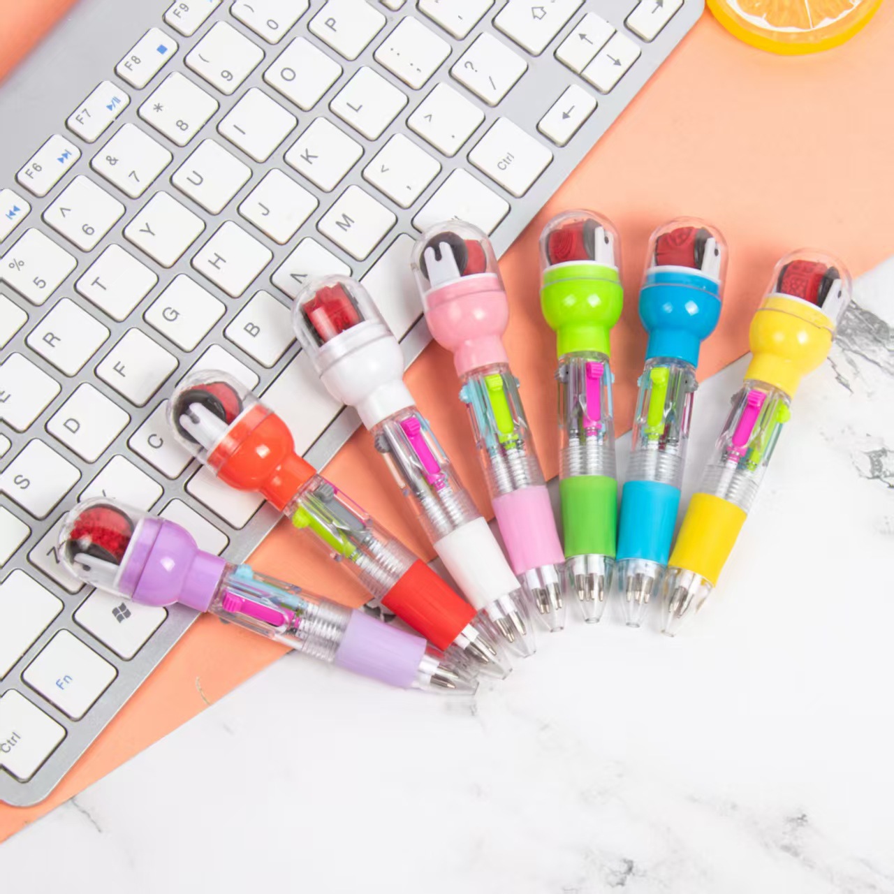 Wholesale Creative Mini Roller Seal Short Four-Color Pen
