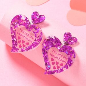 Purple love earrings