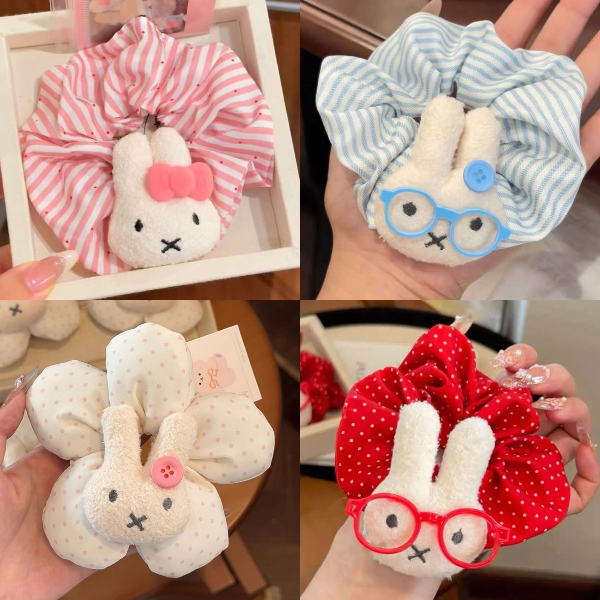 Wholesale pink striped glasses wearing cartoon headband