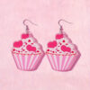 Wholesale Valentine's Day Cake Love Earrings Acrylic Red Peach Heart Love Earrings Earrings Jewelry