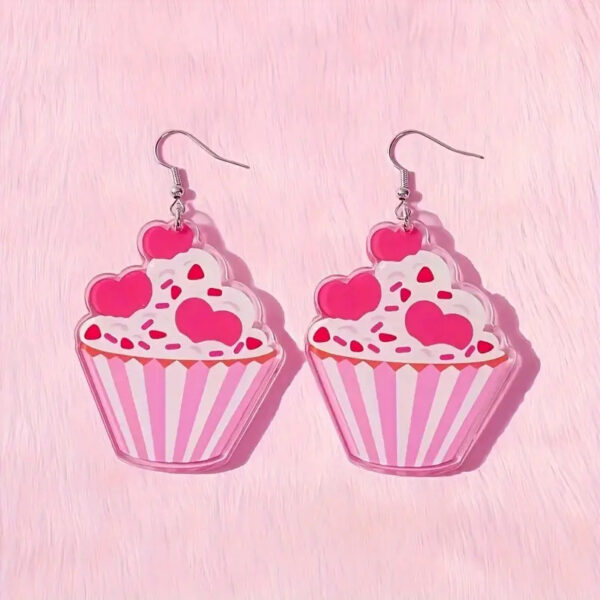 Wholesale Valentine's Day Cake Love Earrings Acrylic Red Peach Heart Love Earrings Earrings Jewelry