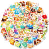 Wholesale 50pcs cartoon food cat dog graffiti stickers